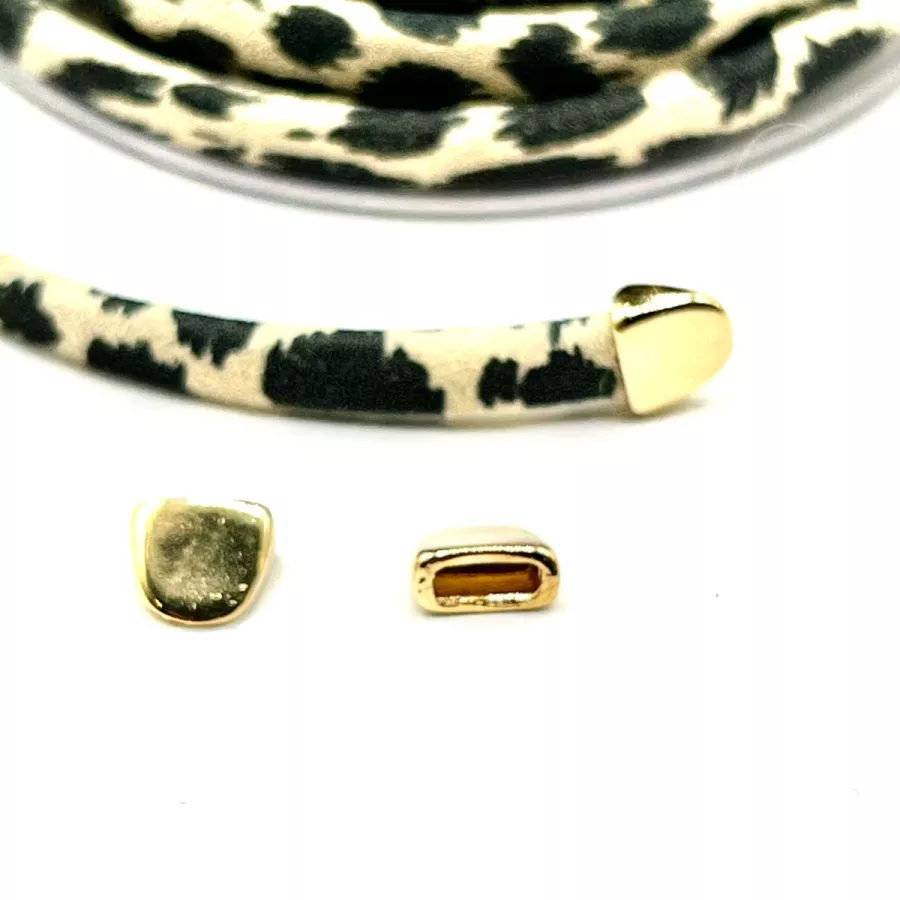 embout de finition pour cuir 5mm plaqué en France  - Or