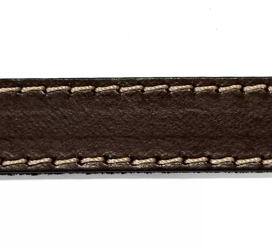 Cuir de veau cousu 15mm - Marron foncé