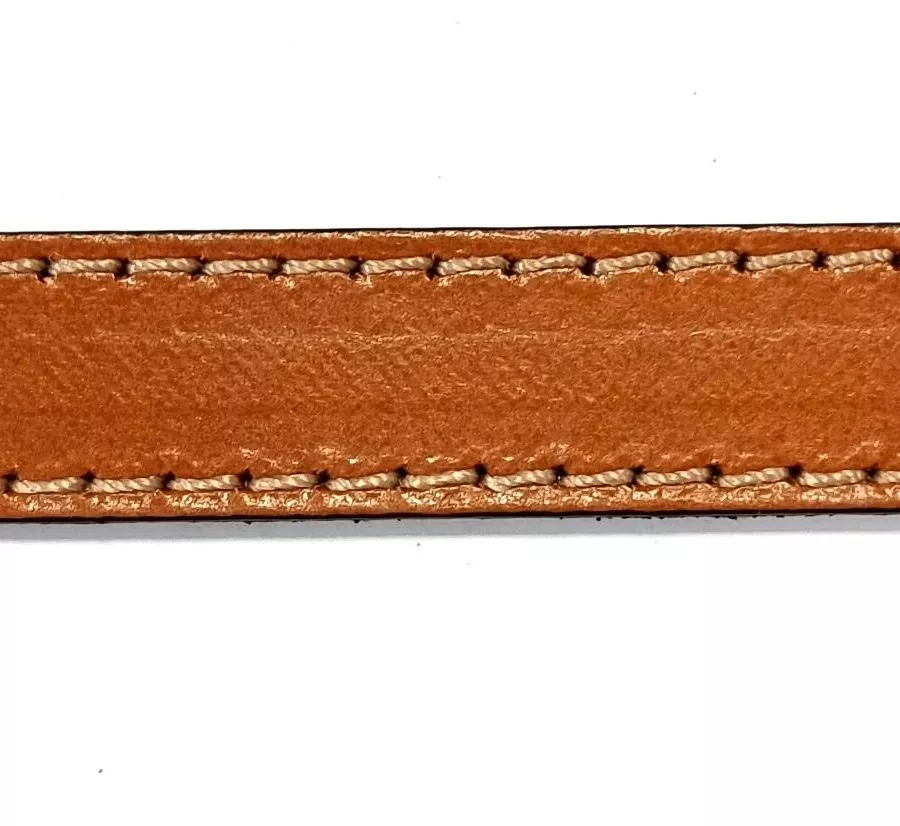 Cuir de veau cousu 15mm - Marron moyen