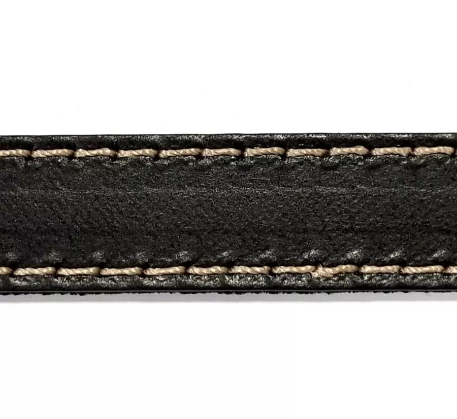 Cuir de veau cousu 15mm - Noir