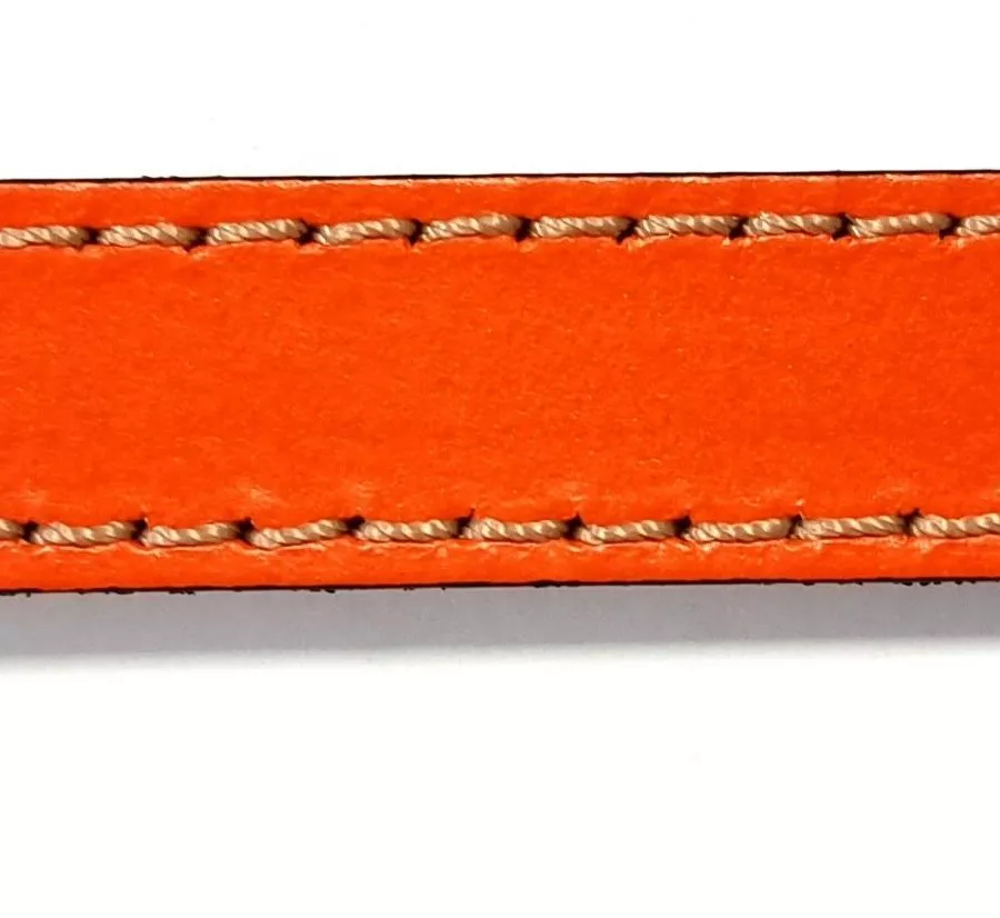 Cuir de veau cousu 15mm - Orange