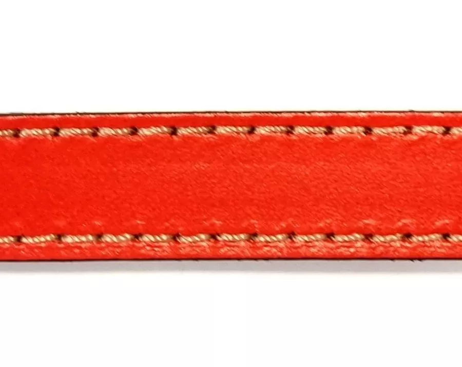 Cuir de veau cousu 15mm - Rouge