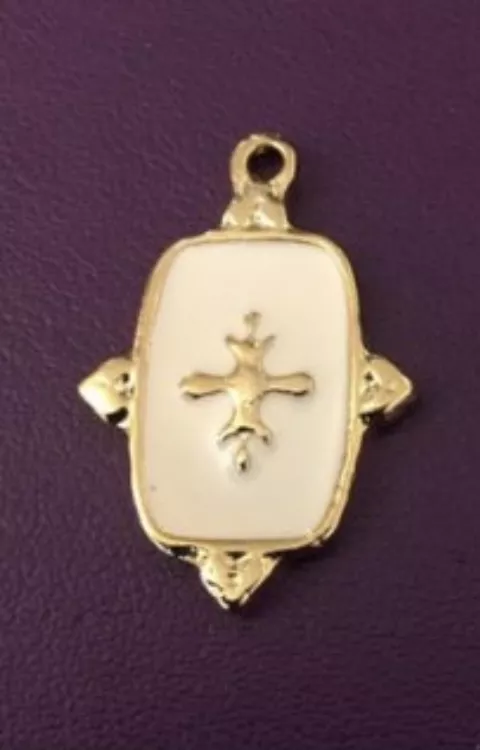 Pendant émaillé 23 x 13mm - Blanc