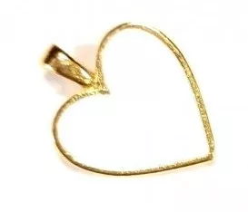 Pendant coeur émaillé double face en laiton - Blanc