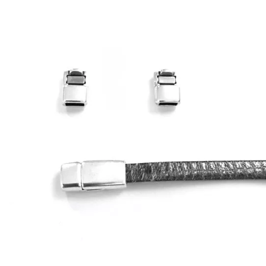 Fermoir aimanté 5mm en zamac - Argent antique