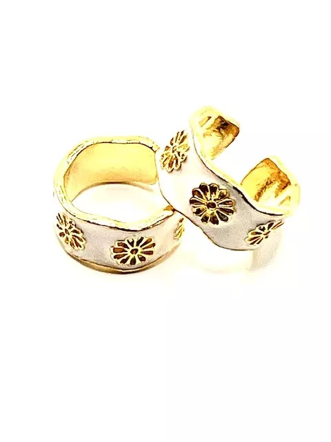 Bague en laiton doré émaillé - rose très clair