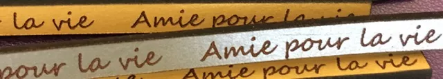 Cuir écriture laser AMIE POUR LA VIE - Or