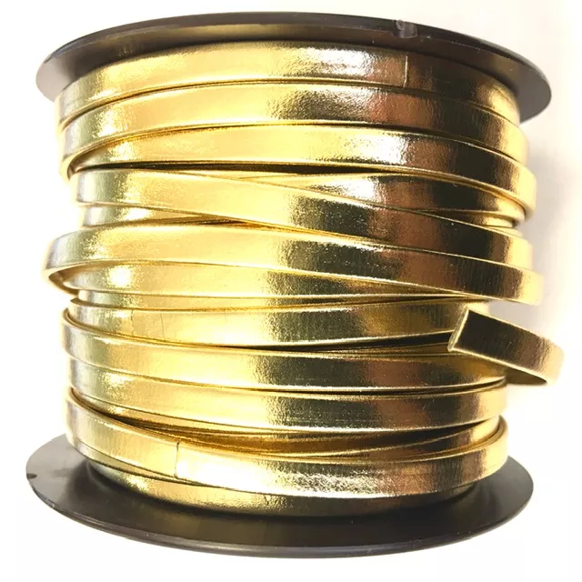 Cuir de chèvre métallisé 5mm - OR BRILLANTE