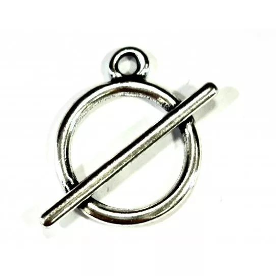 Pendant en forme de fermoir T argent vif pl FR ou argent antique - Argent antique