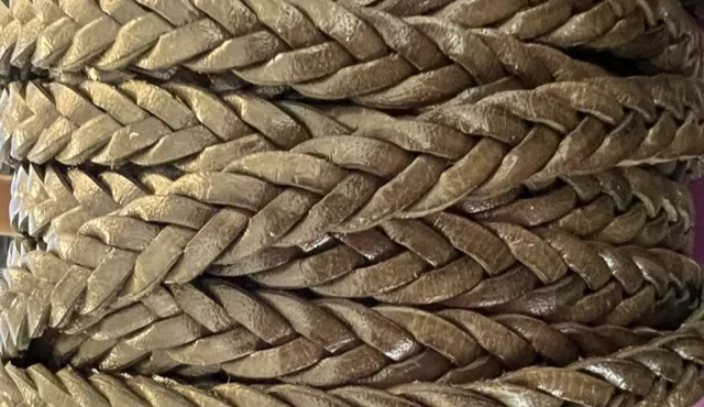 Cuir tressé 3x4 10mm-Italien - Kaki