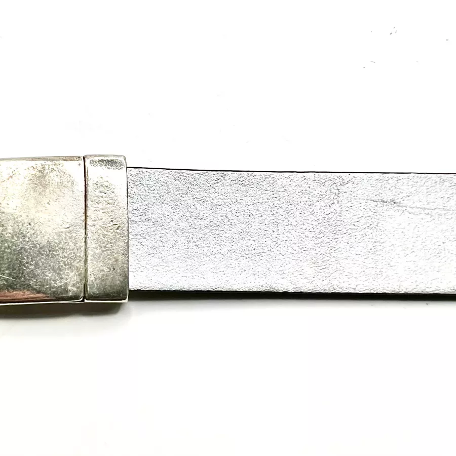 20 CM  de Cuir de veau en  20mm - Argent
