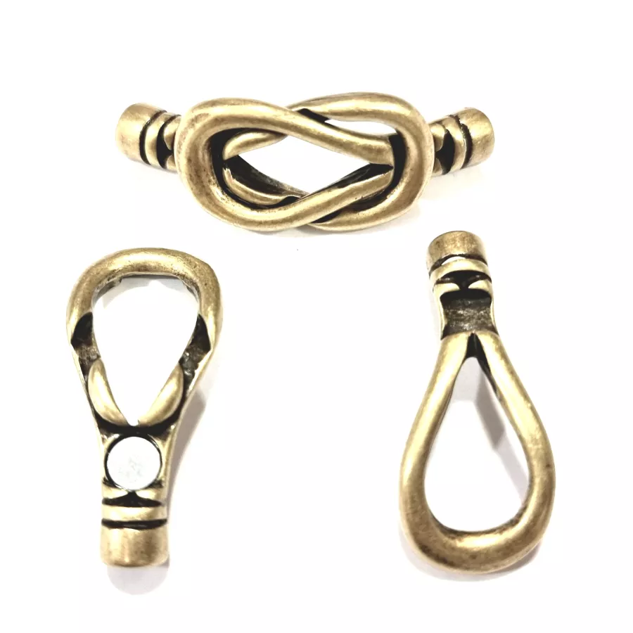 Fermoir aimanté boucle pour cuir rond 4mm argent antique  - Bronze