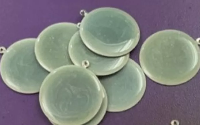 Pendant pièce Arabe double face émaillé - Kaki