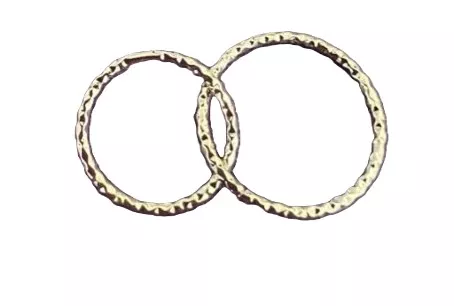 Cercles enlacés TOI ET MOI  en laiton, plaqués en France - Or