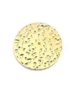 Sequin martelé en laiton 22mm plaqués argent vif ou or en France - Or