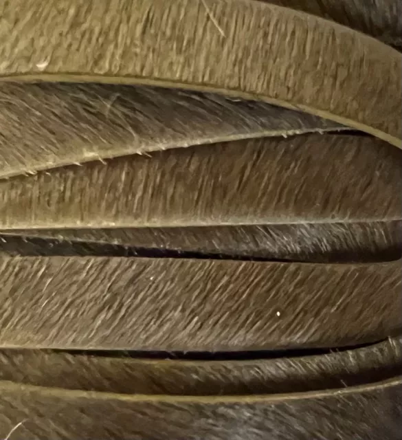 Cuir avec poils unis ou motif 10mm - Kaki