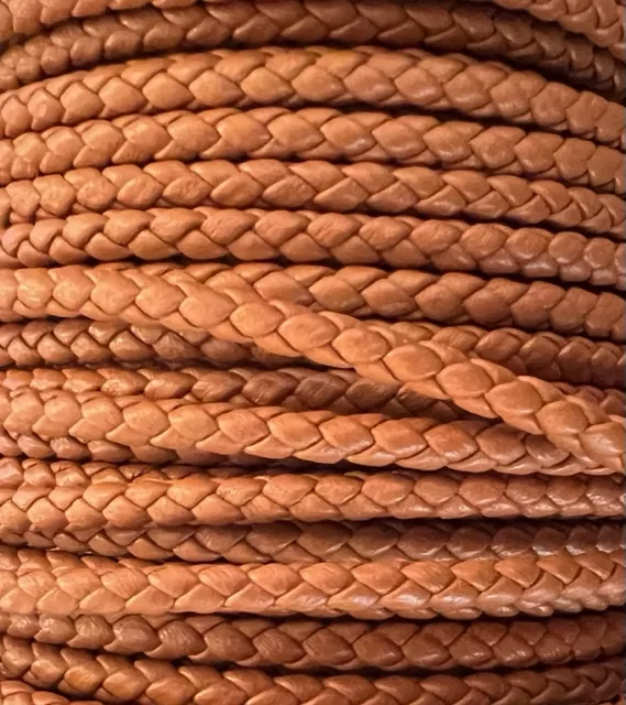 Cuir tressé rond 3-Qualité Joaillerie-nouvelles couleurs - Ambre