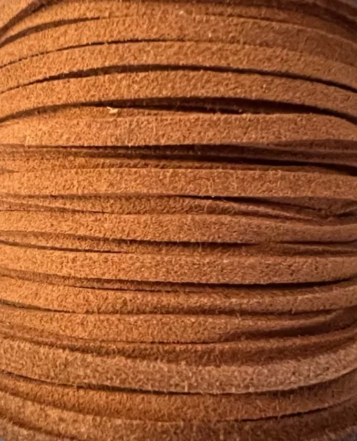Suède Végan 3.5mm de largeur idéal pour sautoir - Marron moyen