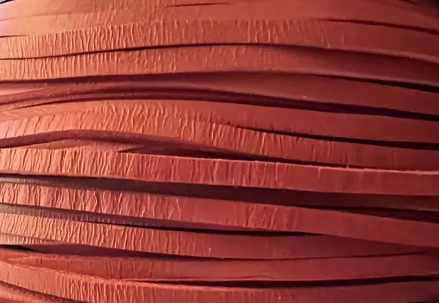 Cuir Nautique 3.5 x2.2mm pour sautoir ou bracelet - Rouge