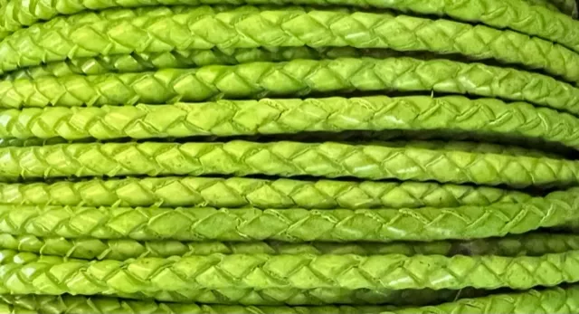 Tressé rond 4mm syntetique, VEGAN, 11 COULEURS - vert clair