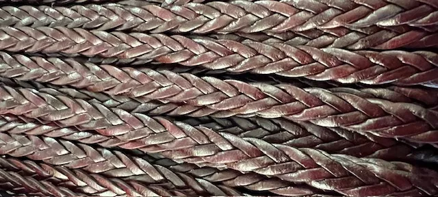 Cuir tressé 3x4 10mm-Italien - Bordeaux