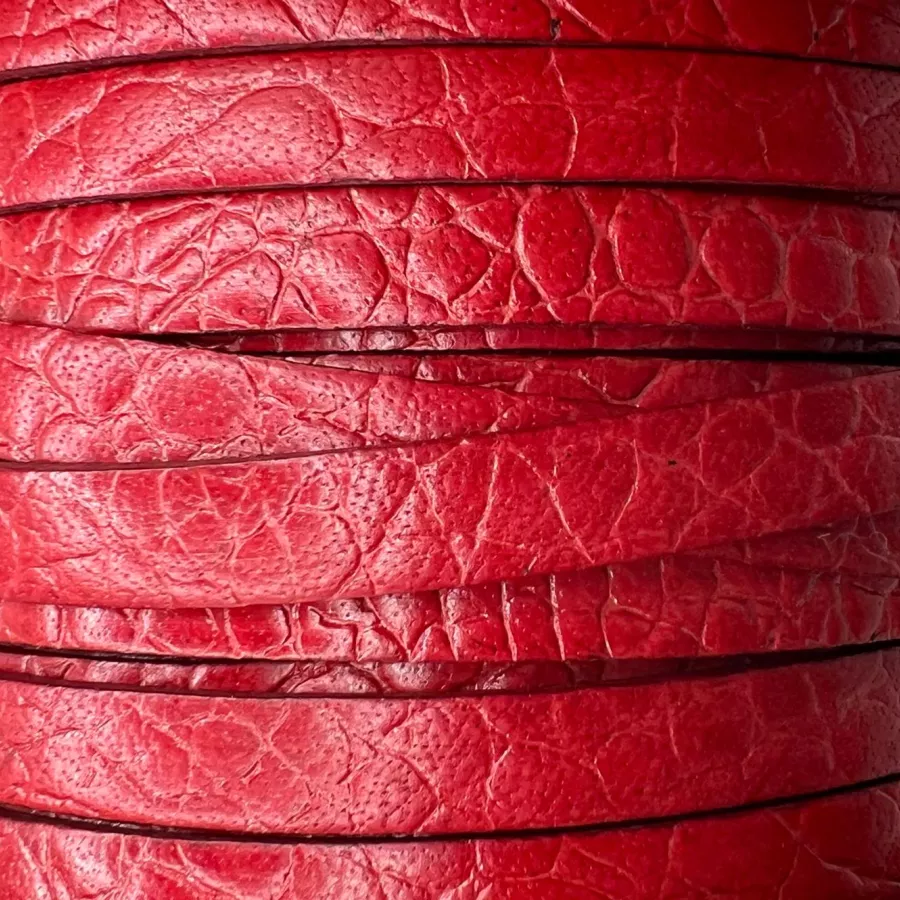 Cuir de veau 8mm motif écaille ou pierre - Rouge