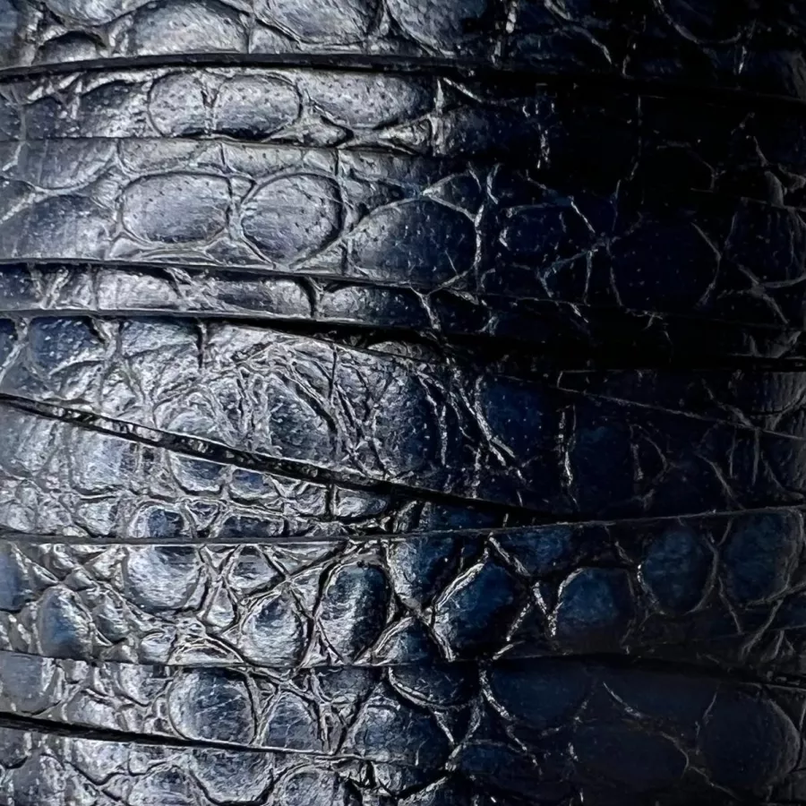 Cuir de veau 8mm motif écaille ou pierre - Bleu marine