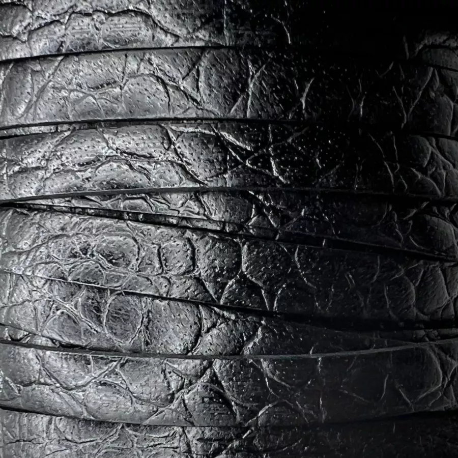 Cuir de veau 8mm motif écaille ou pierre - Noir