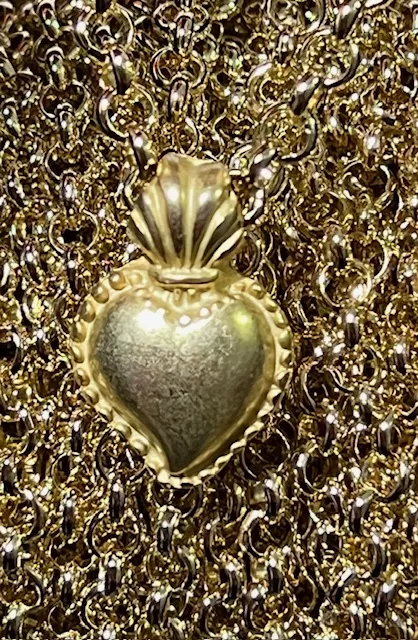 Pendant coeur avec anneau traversant  diamètre 4.60mm - Or