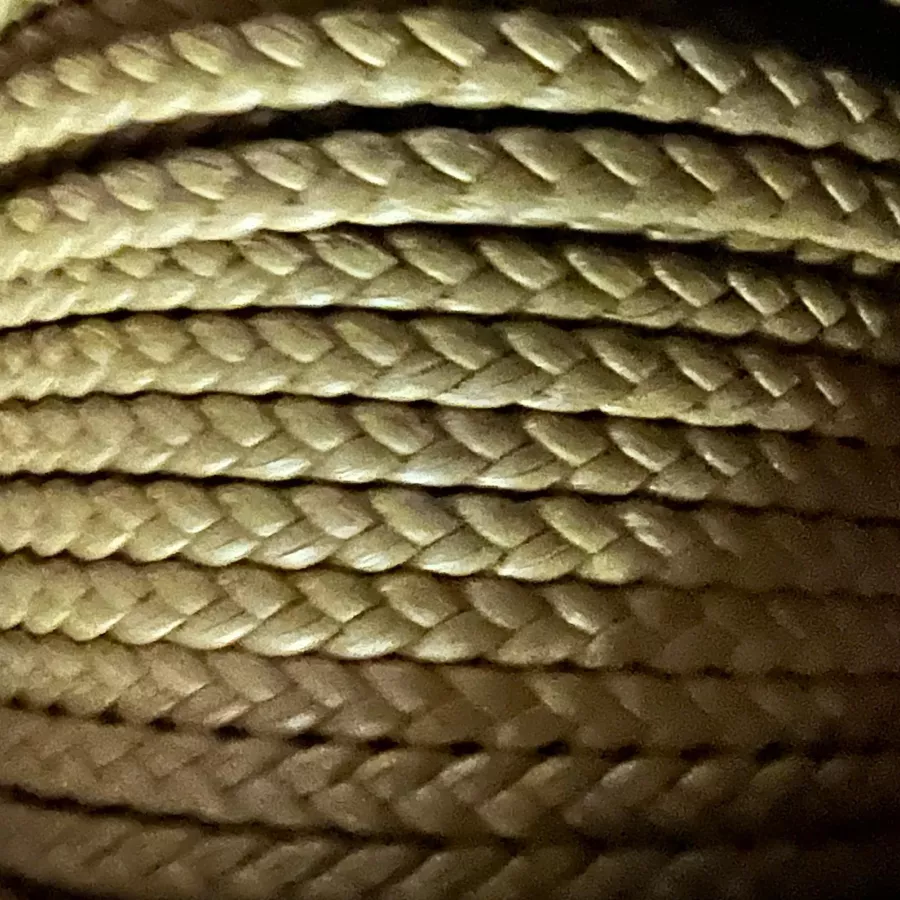 Cuir Tressé double face 4-5mm - Kaki claire arizona