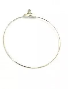Pendant pour créer Créoles avec perles en doré ou rhodié 40mm - Argent antique