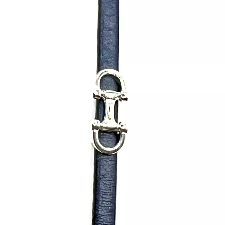 5 Passants Mors pour cuir 5mm argent vif ou antique ou or - argent vif