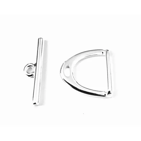 Grands Fermoirs étrier 10 microns argent ou OR pl en France, exclusivité IDIL - Argent vif