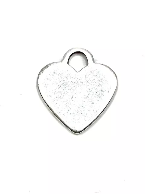 Pendant coeur en argent ou doré  23 x 21 mm - Argent antique