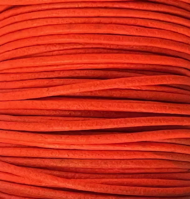 Cuir rond 2mm Fluo - Orange fluo