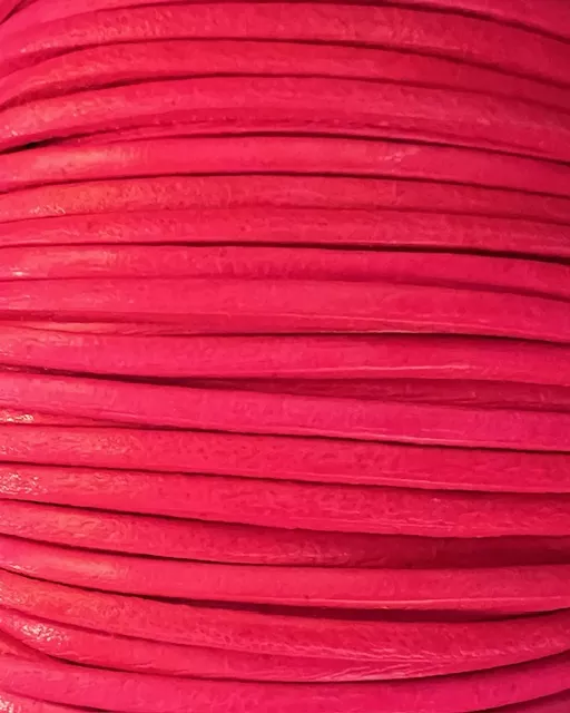 cuir de veau 3mm plat fluo - Fuchsia fluo