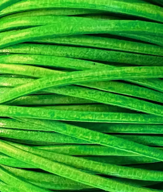 cuir de veau 3mm plat fluo - Vert fluo