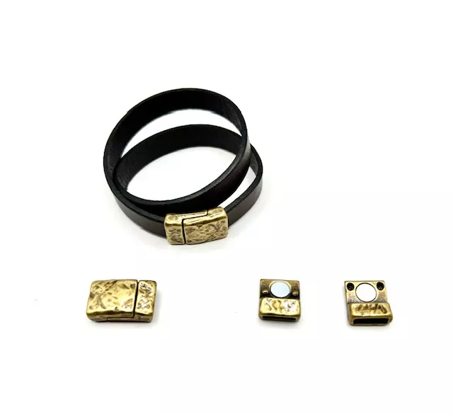 Fermoir aimanté 10 mm en étain Martelé,  - Bronze