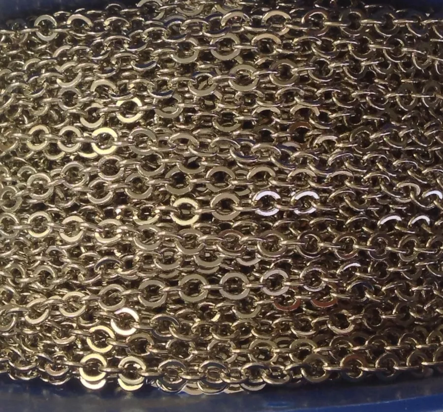 Chaine en laiton plaqué argent 3.70mm