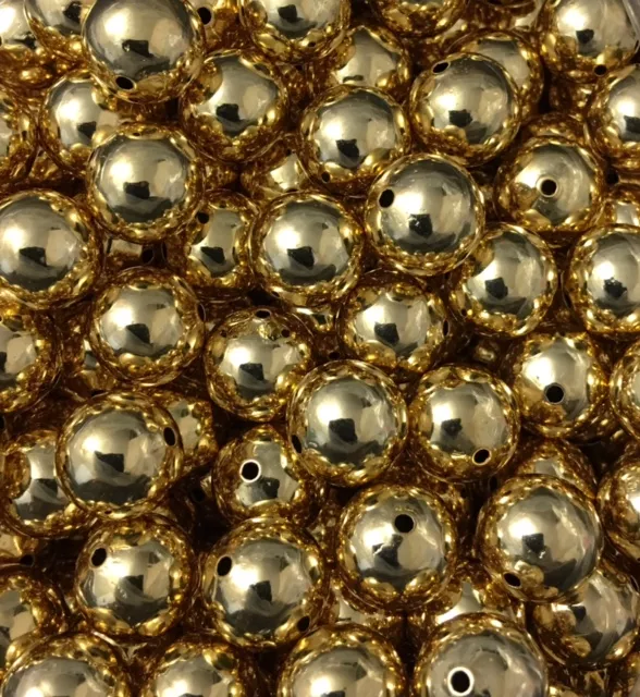 Perles en laiton 12mm doré