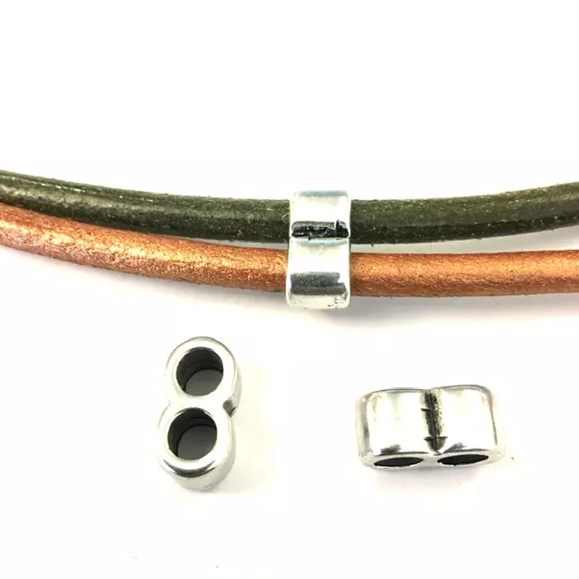 intercalaire double tube pour lanière ou cuir jusqu’à 5mm.