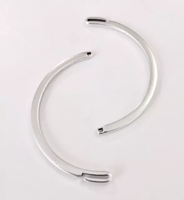 Bracelet demi jonc en zamac plaqué argent