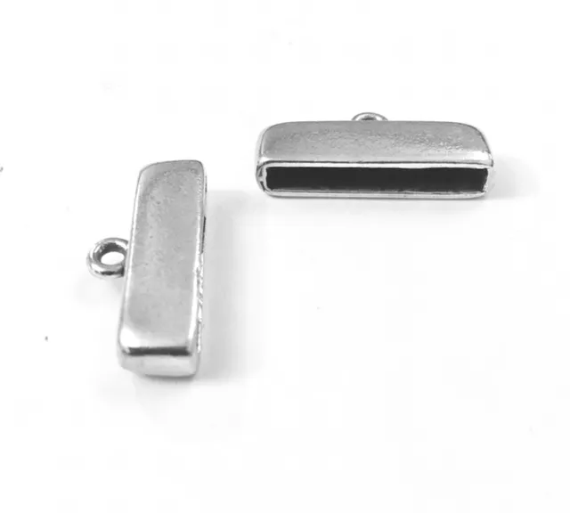 Embout plat de 23 mm en étain plaqué argent