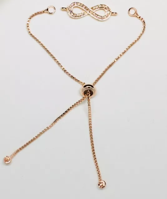 Bracelet prêt à l'emploi avec fermoir boule silicon en or rose