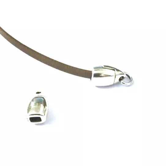 Fermoir 3mm plat avec anneau-EXCLUSIVITÉ IDIL