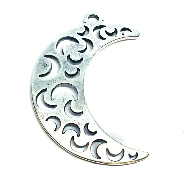 Pendant Grande lune avec petites lunes incrustées