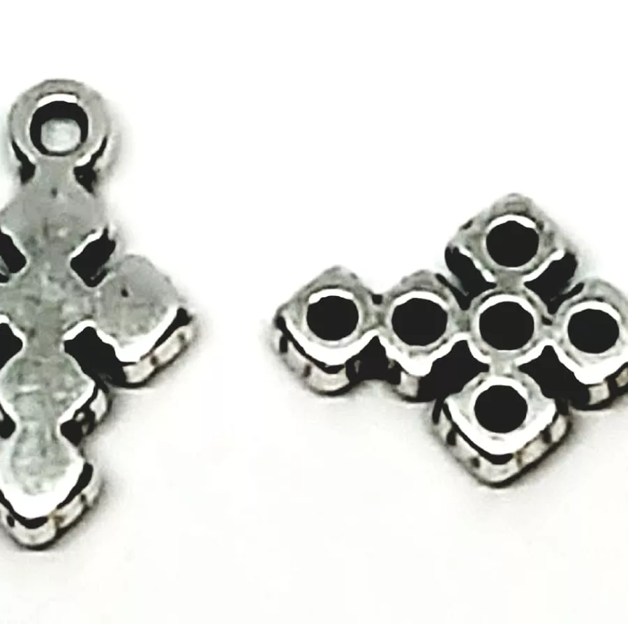 Petit pendant croix 10mm double face