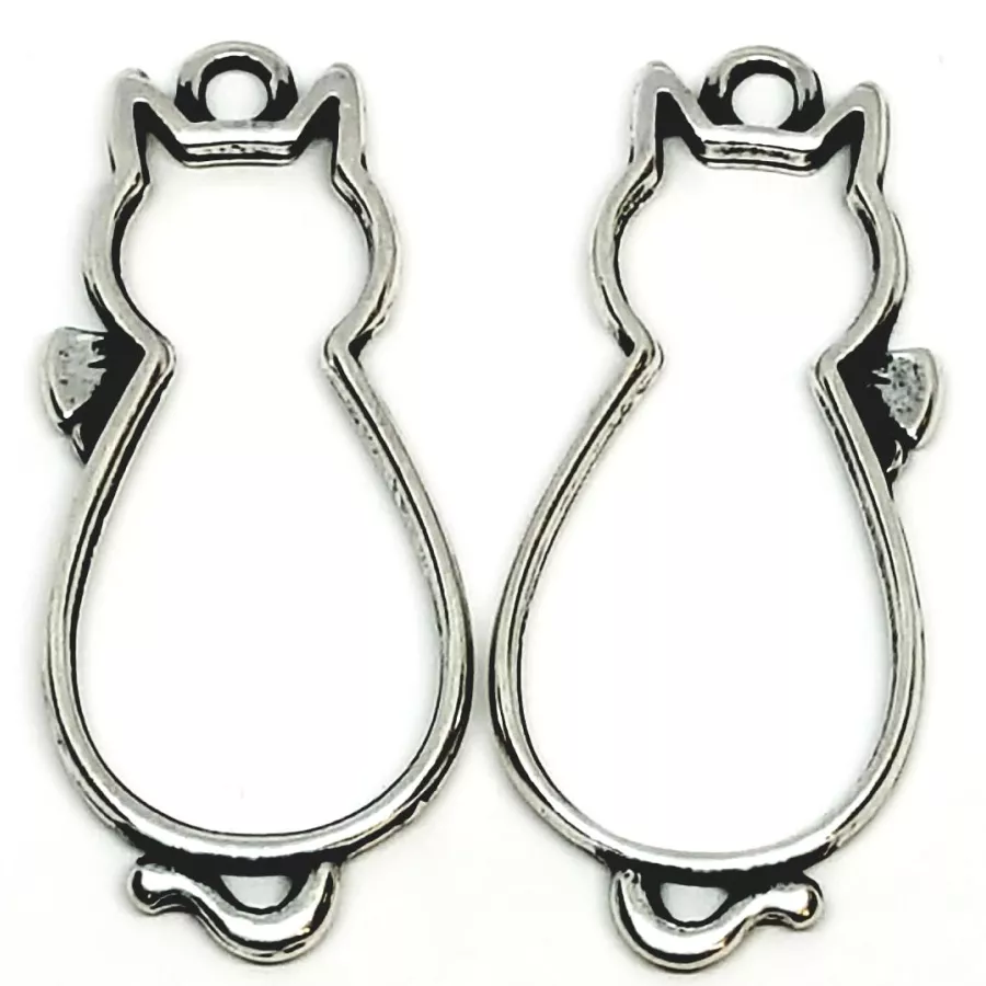 Pendant chat évidé stylisé