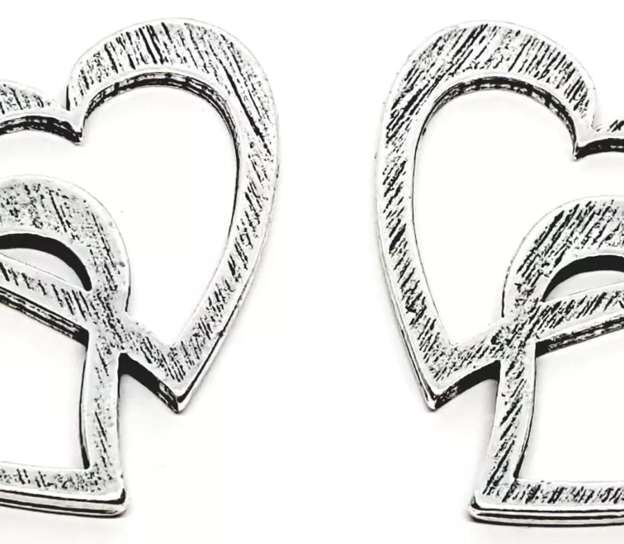 Intercalaire deux cœurs entrelacés double-face