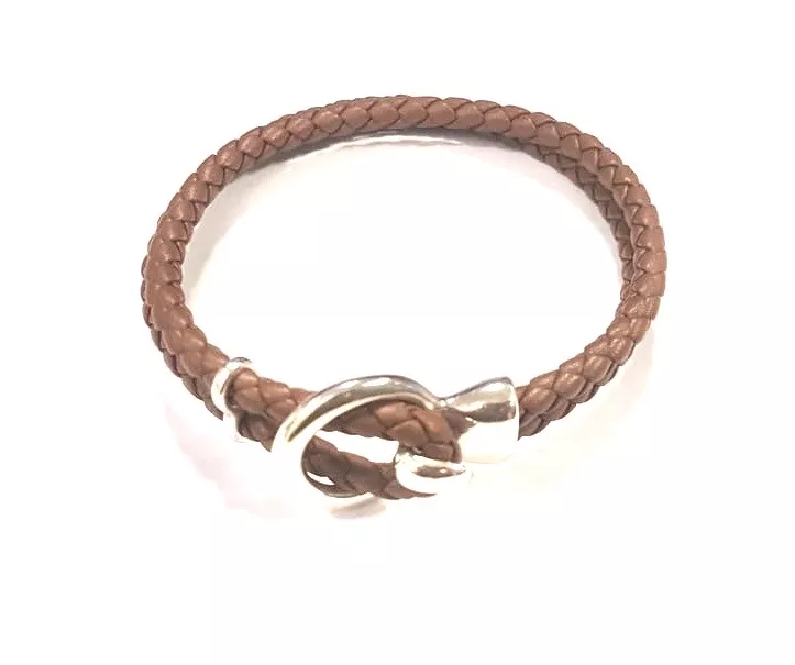 Fermoir crochet pour cuir 2x5mm rond